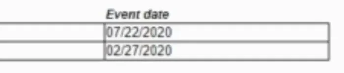 EAMS 案件事件表的 Event date 日期列,结案裁定为 07/22/2020,申请书递交为 02/27/2020 EAMS 案件事件表的 Event date 日期列,结案裁定为 07/22/2020,申请书递交为 02/27/2020